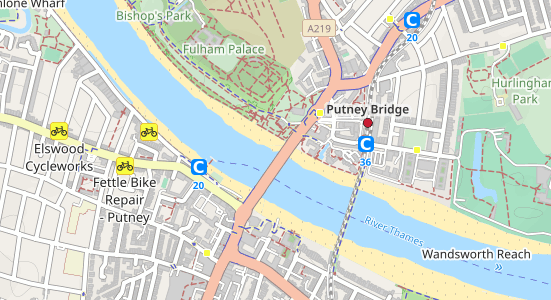 A map with highlighted pois