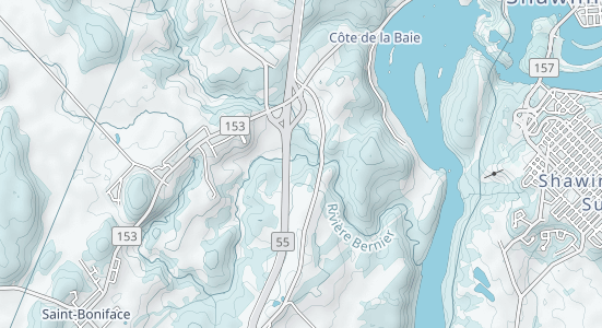 A map of Quebec with cool colour temperatures