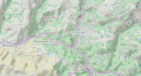 A map showing valleys in California