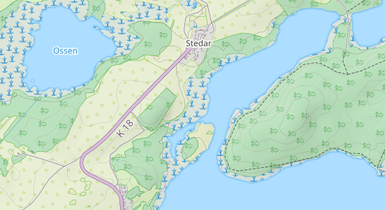 A map showing lakes and different landuses in Rugen