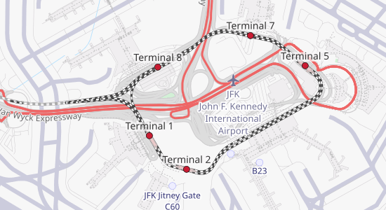 A detailed map of JFK airport
